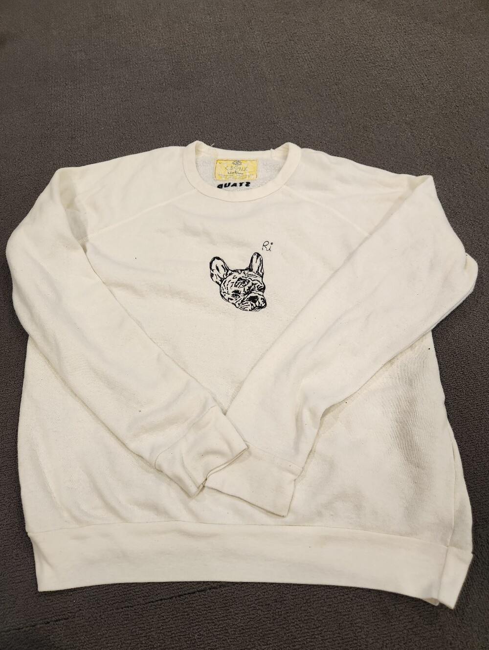 C. BONZ x STAUD Crewneck Long Sleeve Sweater Custom Dog Custom Size M